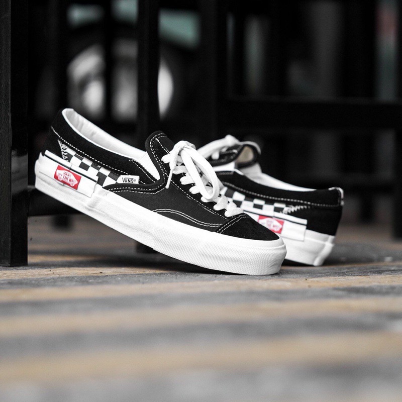 VANS SLIP-ON CUT AND PASTE BLACK WHITE ORIGINAL 100%