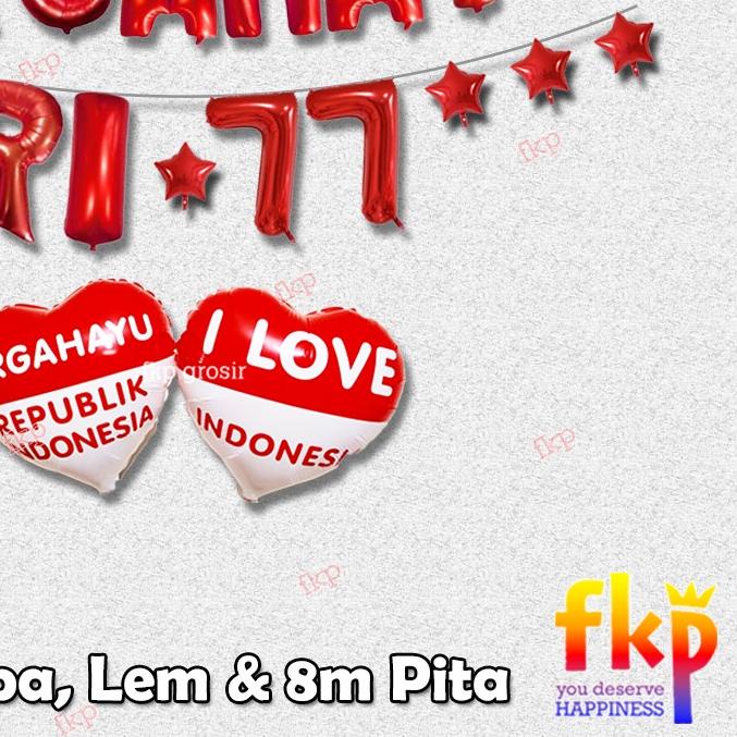FUN KIDS PARTY Paket Dekorasi Balon Dirgahayu RI / Balon HUT RI / 17an Agustusan