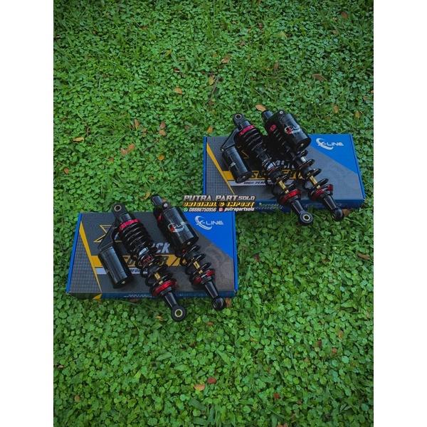 Shock belakang x-line ukuran 320mm, 280mm hitam as gold