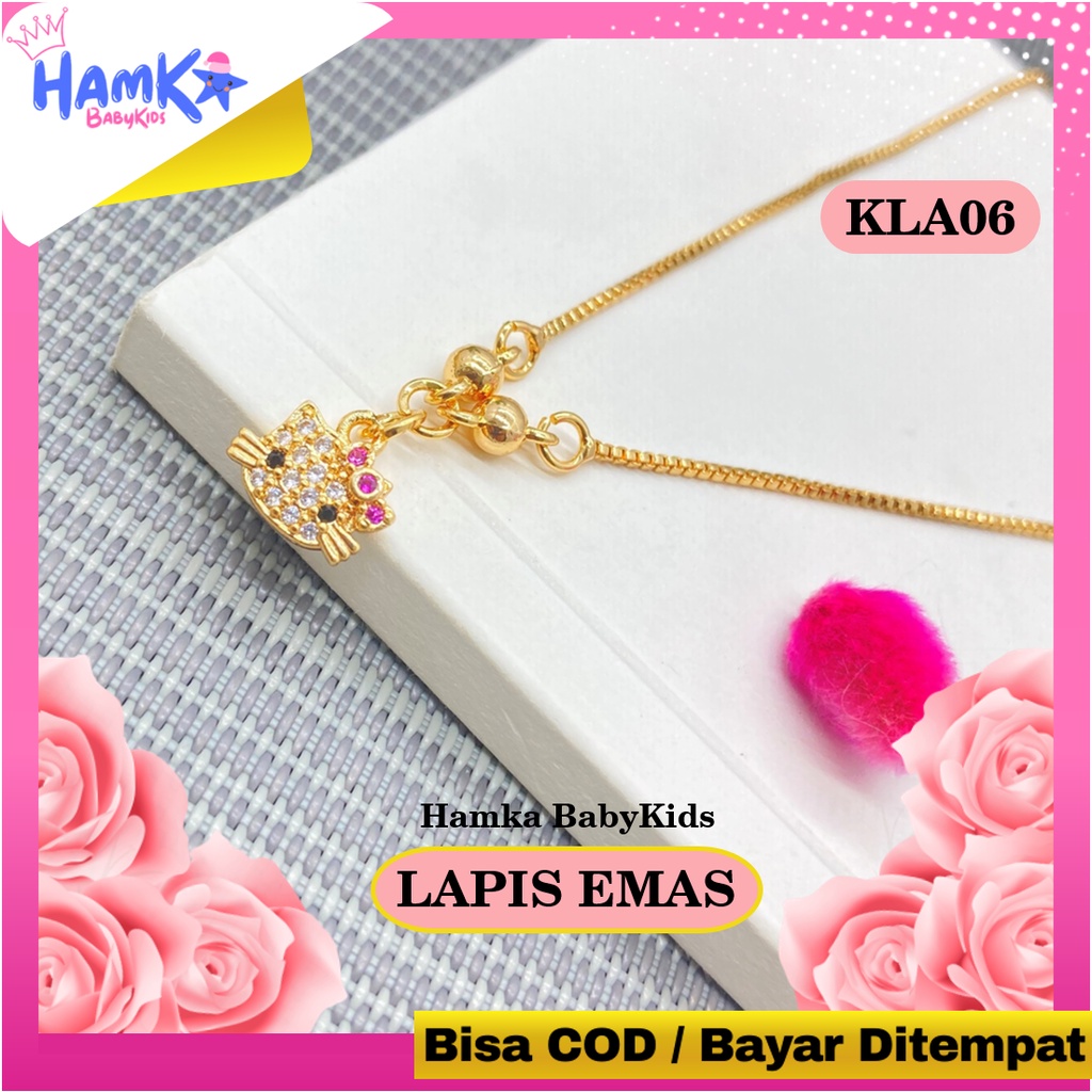 Perhiasan Kalung Anak Perempuan Permata Xuping Lapis Emas KLA04.06 Hallo Kitty Bayi Titanium