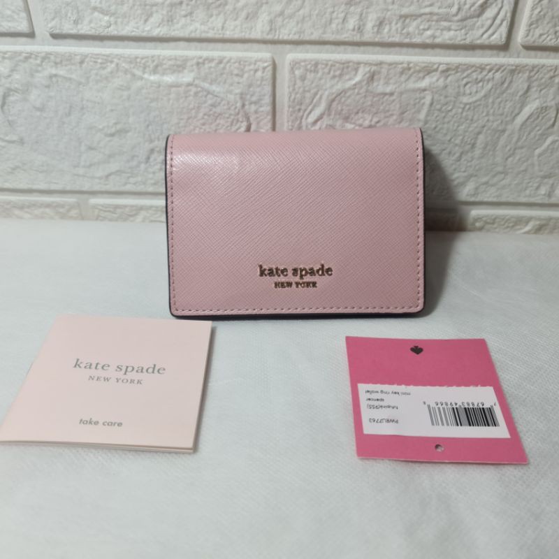 kate spade ks spencer mini keyring wallet tutu pink