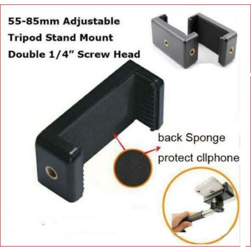 HOLDER G Holder HP U TEBAL 2 Posisi Lubang Baut Clamp untuk Tripod Tongsis