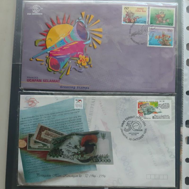 

SHP Oktober 1996 set 2 sampul prangko