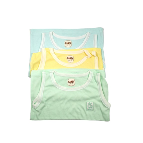 Baju Singlet Anak Baju Tangan Kutung Caney Warna (3 pcs)