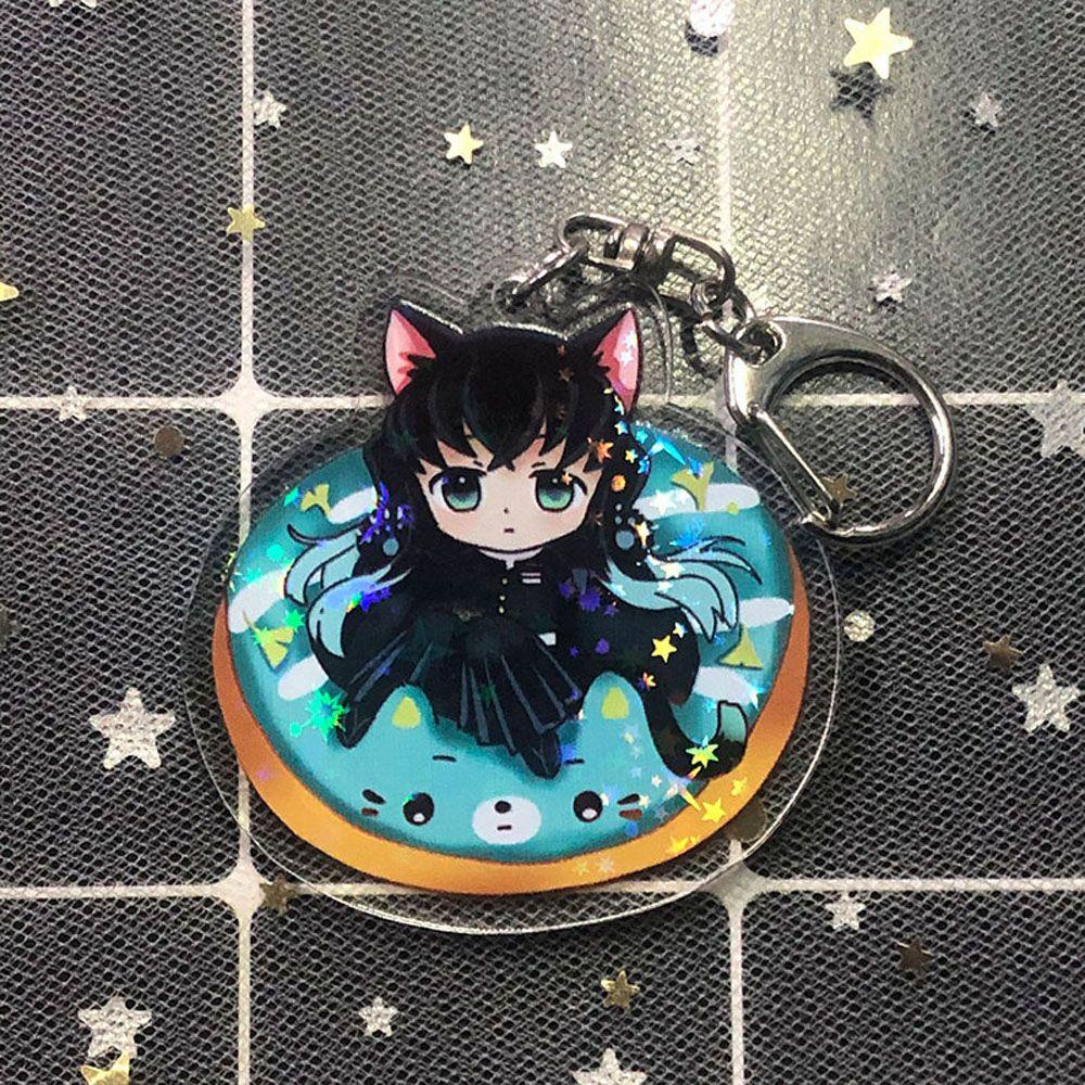 Lanfy Demon Slayer Gantungan Kunci Nezuko Anime Jepang Miniatur Kimetsu No Yaiba Tanjirou Kyoujurou Key Ring