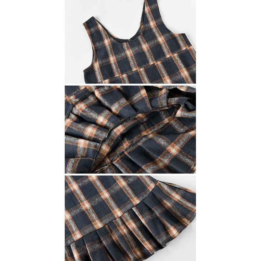 Mini Dress Kotak Tartan Rok Harajuku Jepang Baju Wanita Korea Import