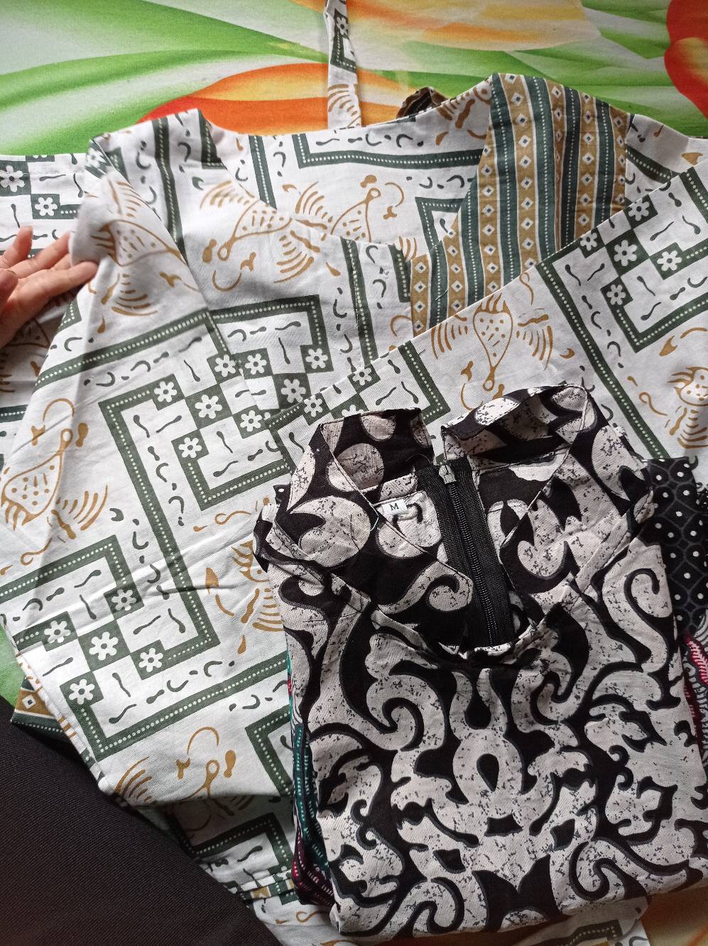 Batik Tunik Shibori Jumputan Terbaru Size S-3l / Hrb026 Yelbor Navbor / Biru Putih / Original..