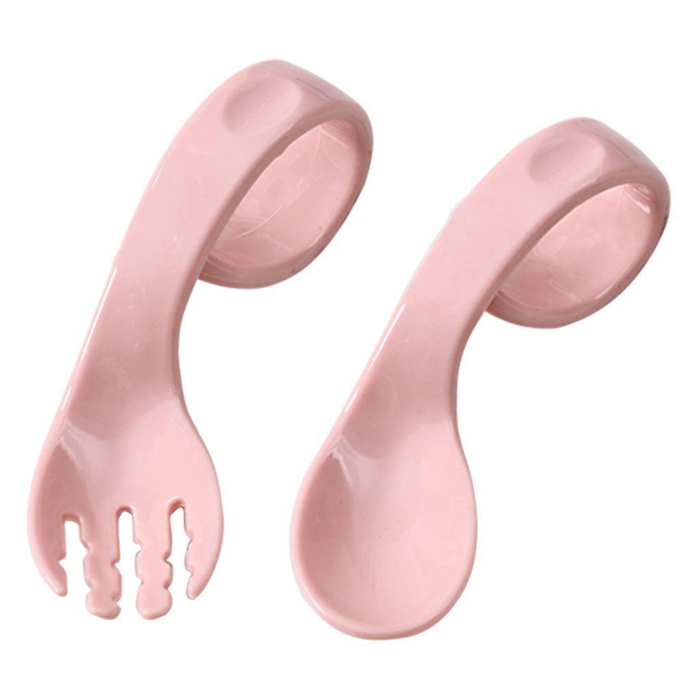 Wonder Twist Fork Spoon Suit Curved Antislip Utensils Set Peralatan Makan Portable Bayi