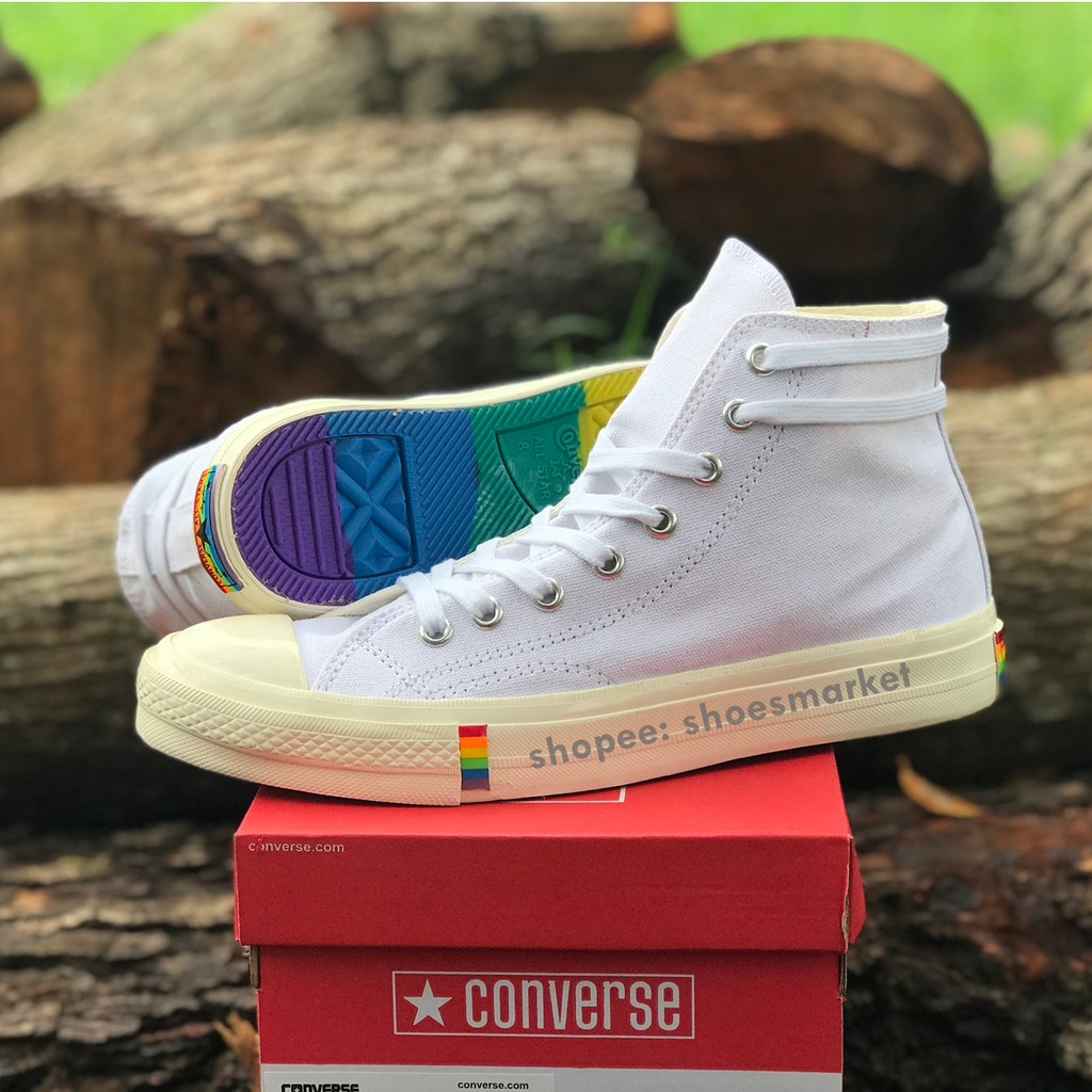 SEPATU CONVERSE 70S HIGH X RAINBOW WHITE ALL STAR CHUCK TAYLOR OBRAL MURAH