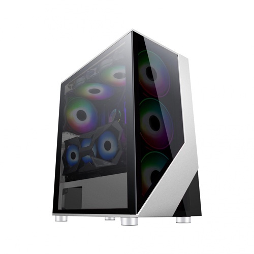 CASING ENLIGHT RAMPAGE WHITE TEMPERED GLASS INCLUDE 4 FAN AUTO RGB