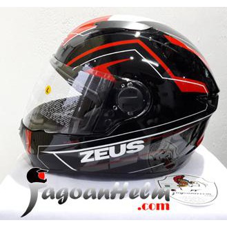 ZEUS Helm ZS811 AL5 | Pattern 811 Black RED | ZS-811 Free Smoke Visor