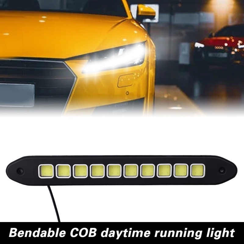 26cm Mobil Styling Kreatif COB Siang Hari Berjalan Cahaya/Putih Eksternal Neon Ditekuk Keselamatan Peringatan Lampu/Universal Mobil Suasana Lampu Aksesoris Otomotif/Penjualan Panas