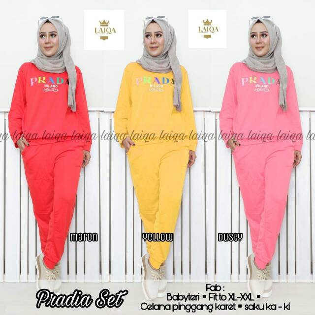 baju set olahraga sport muslimah kaos + training senam