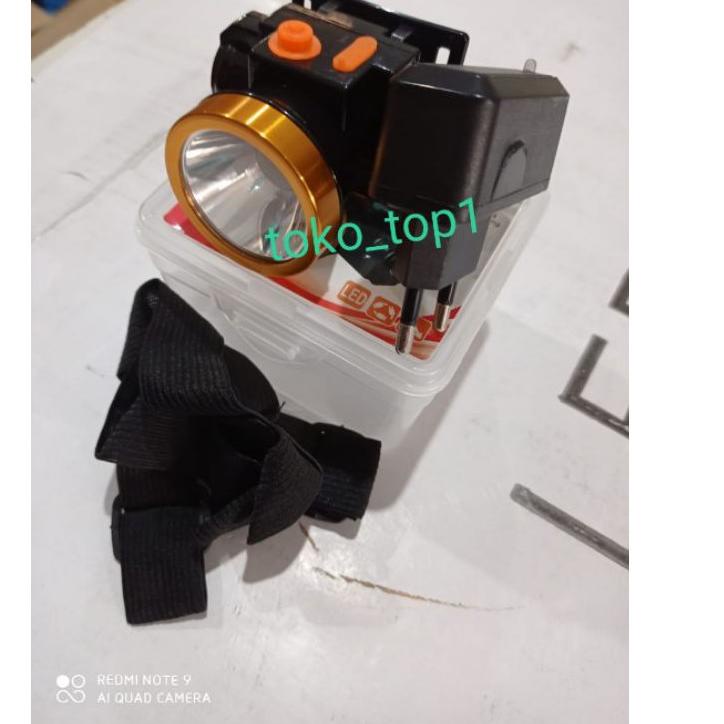 [JKS] Senter kepala headlamp super terang led15w muxindo putih/kuning GAP1