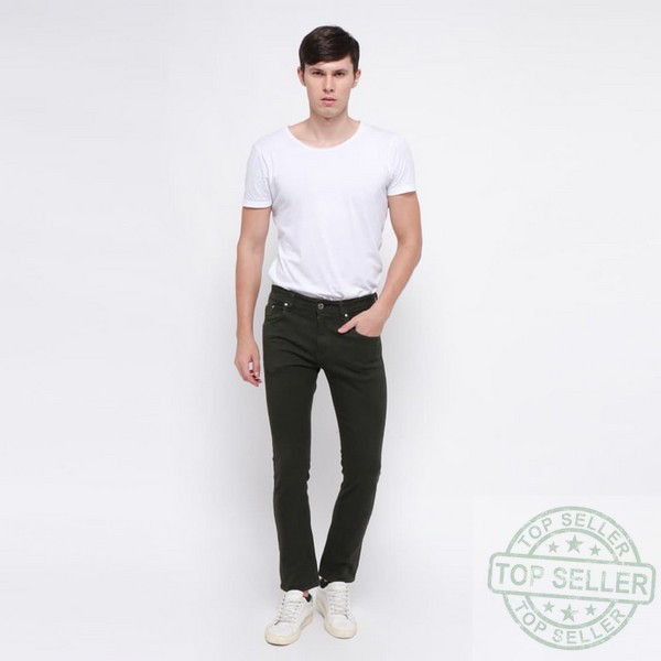 (Celana Murah) Edwin Celana Jeans 506-37-Army Slim Fit Pria Panjang Green Army - Hijau Tua, 28 |DXT