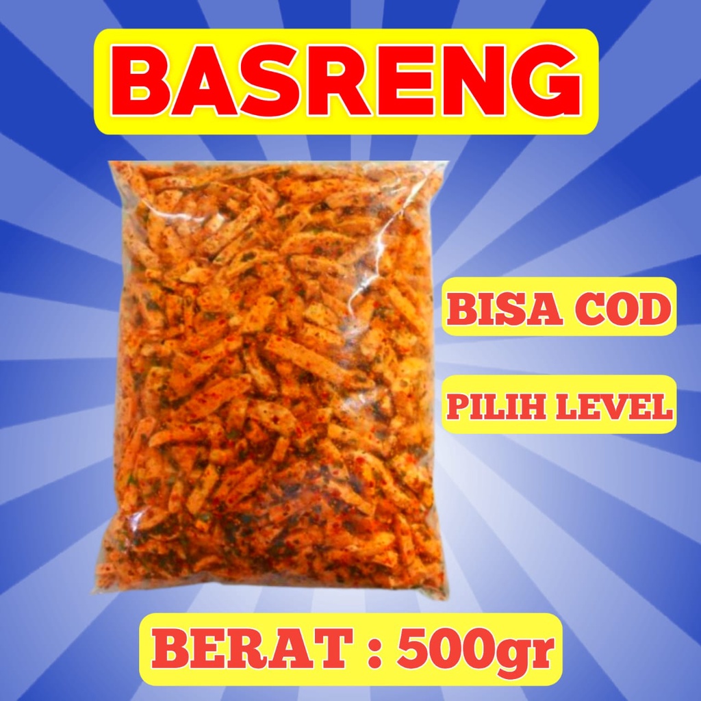 Basreng Viral Bakso Goreng Cemilan Pedas Daun Jeruk-500 GRAM