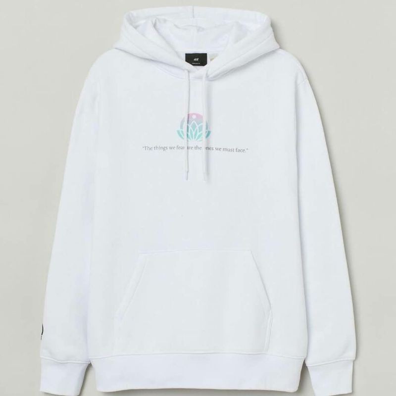 hnm hoodie spirit blossom / h*m spirit blossom white