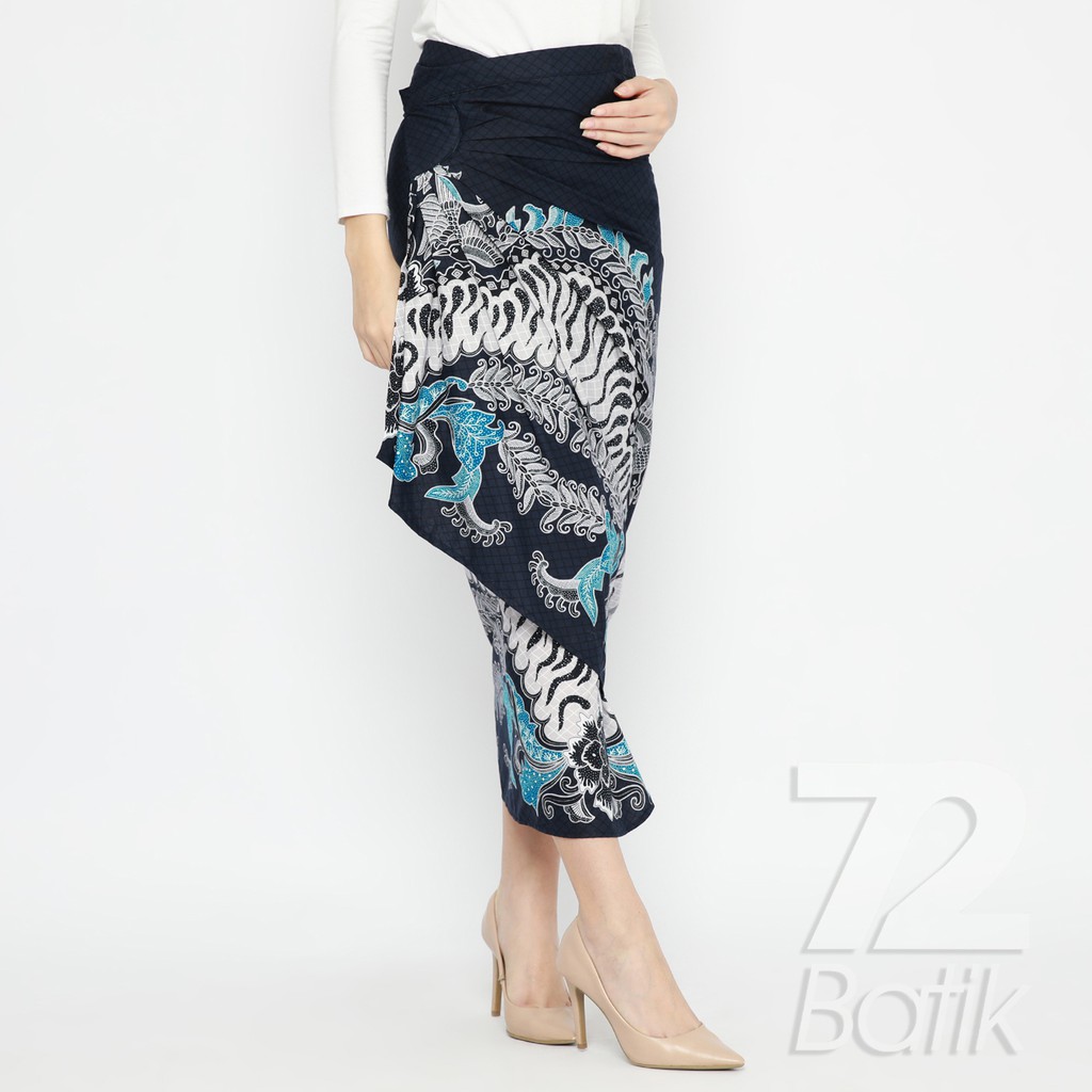 ROK BATIK SPAN Skirt Lilit Aksara Kebaya Instan Modern Wanita Warna Biru Dongker Abu 726455 Cap 72 - Rok Batik Lilit Bawahan Skirt Kamen Kebaya Songket Batik Panjang Plisket Span Instan Jadi Bali Lembaran Premium Modern Untuk Wanita Kondangan