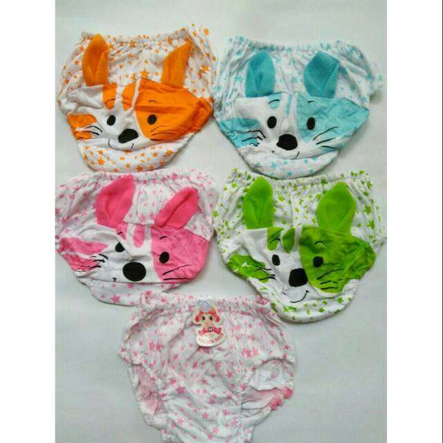 12 Pcs Celana Dalam Bayi 2-4 Tahun GOLDEN NICK Kuping | CD Anak Perempuan Lucu Sguna