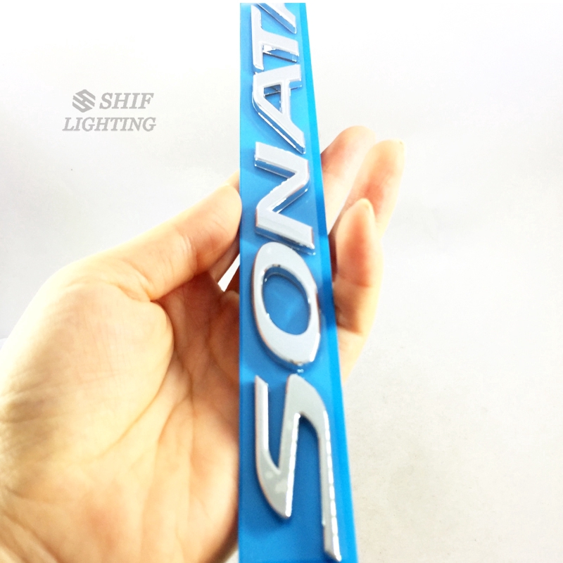 1Pc Stiker Emblem Motif Tulisan 'Sonata' Bahan ABS Warna Chrome untuk Mobil Hyundai