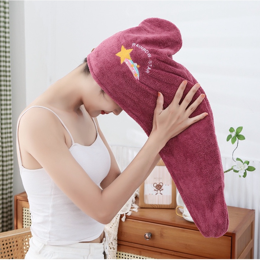 Handuk Rambut Handuk Pengering Rambut Bahan Microfiber Magic Towel Kepala Keramas Turban Keramas