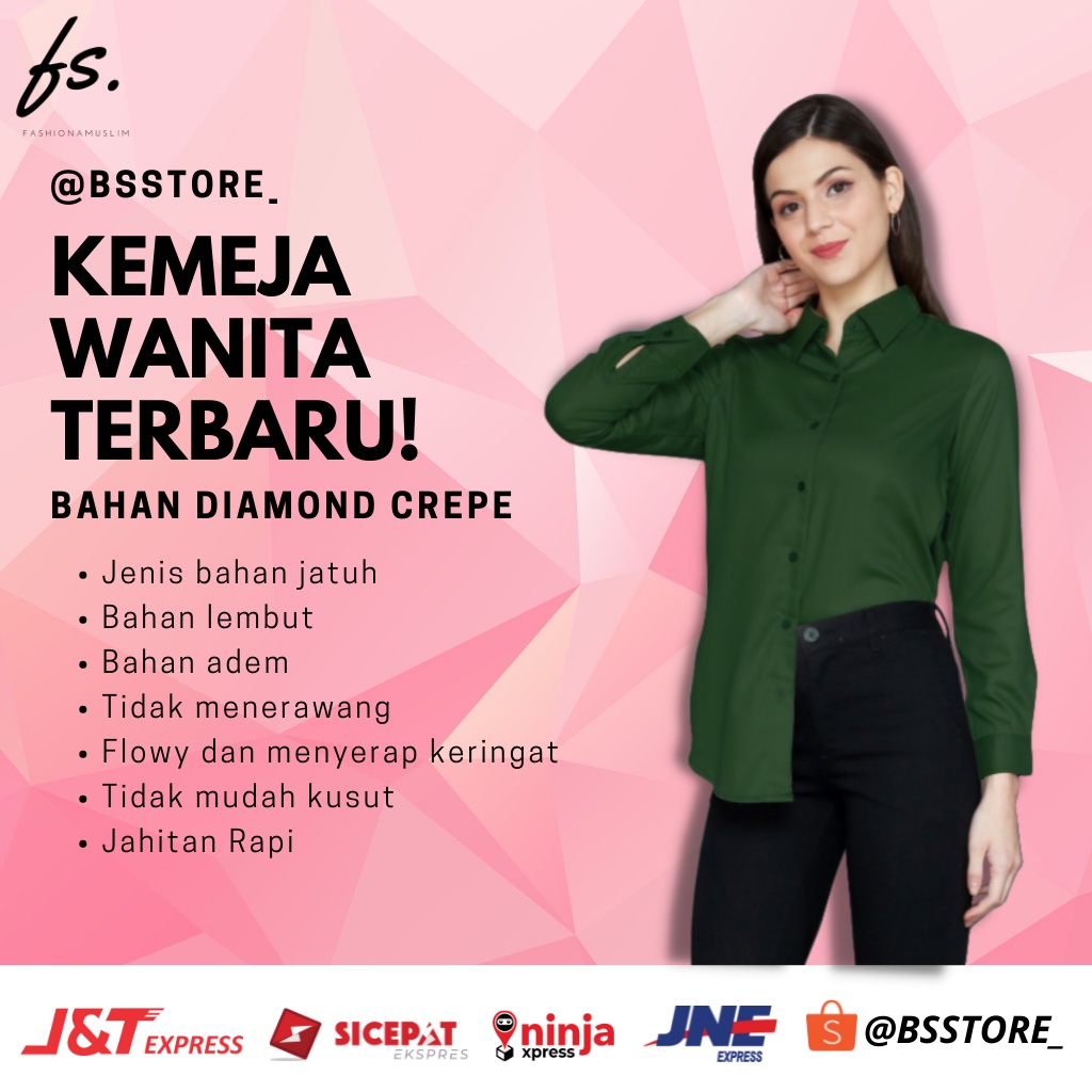 Kemeja Wanita Kekinian Korea Yang Lagi Trend Polos 2022 Putih Hijab Lengan Panjang Ala Korea Army Ge