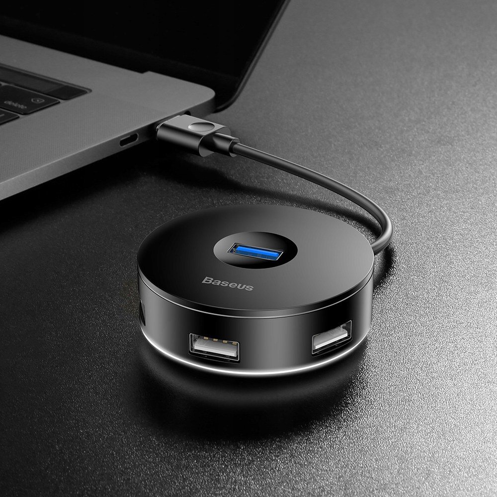 Baseus Round Box USB HUB 3.0 Male to 4 Port USB 3.0 Female Original Adapter Adaptor Kabel Converter Ori