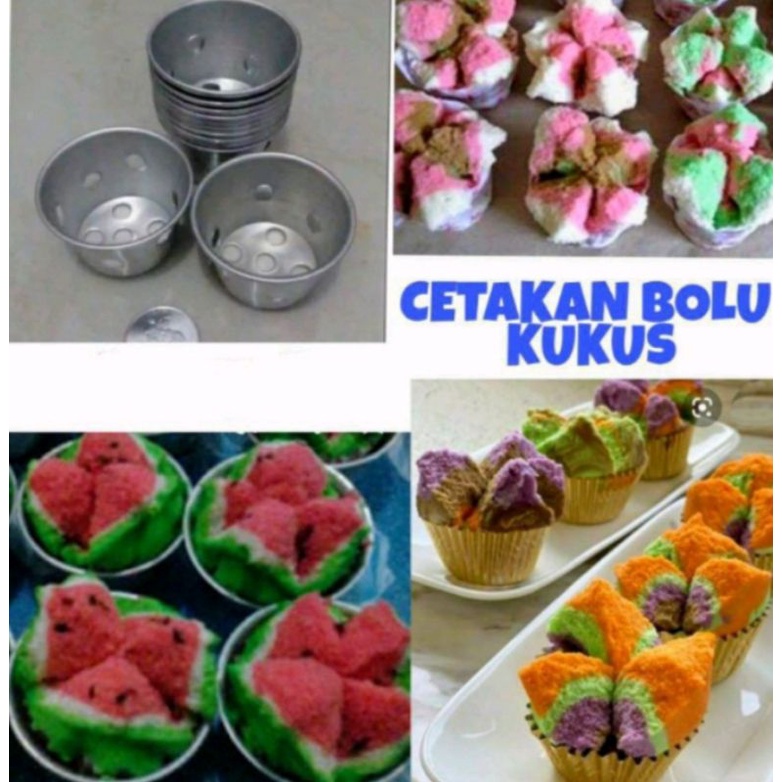 6 pcs Cetakan bolu kukus mekar loyang bolu bahan alumunium