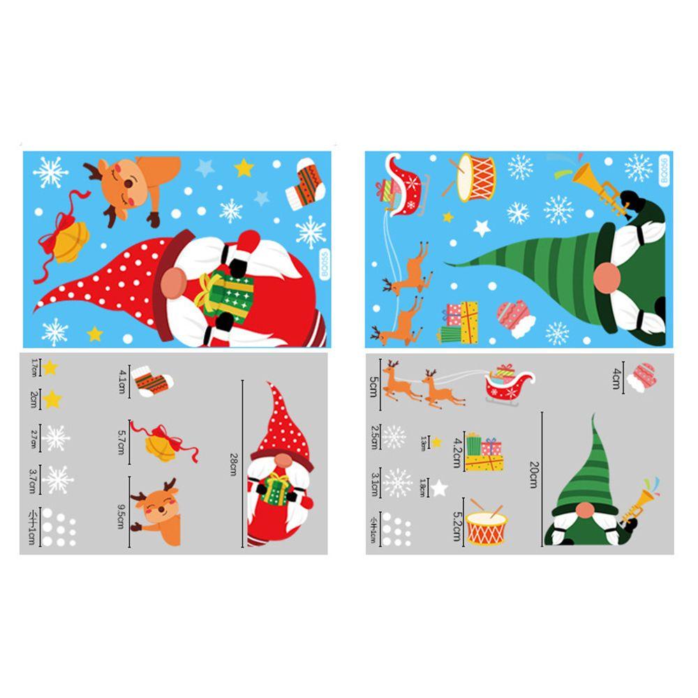 R-flower Merry Christmas Stiker Jendela Layout Poster Warna Self Adhesive Santa Claus