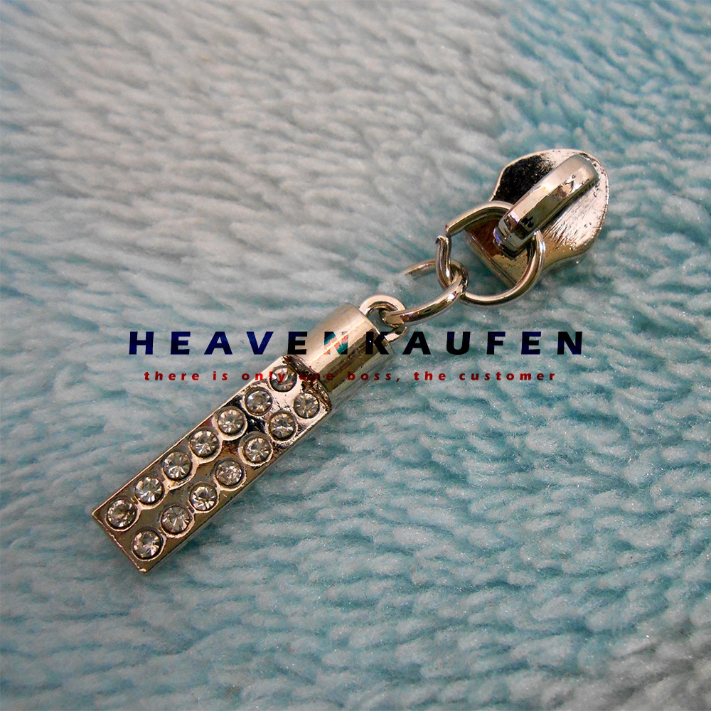 Kepala Resleting / Kepala Zipper No 5 Variasi Kristal Silver Nikel Type B