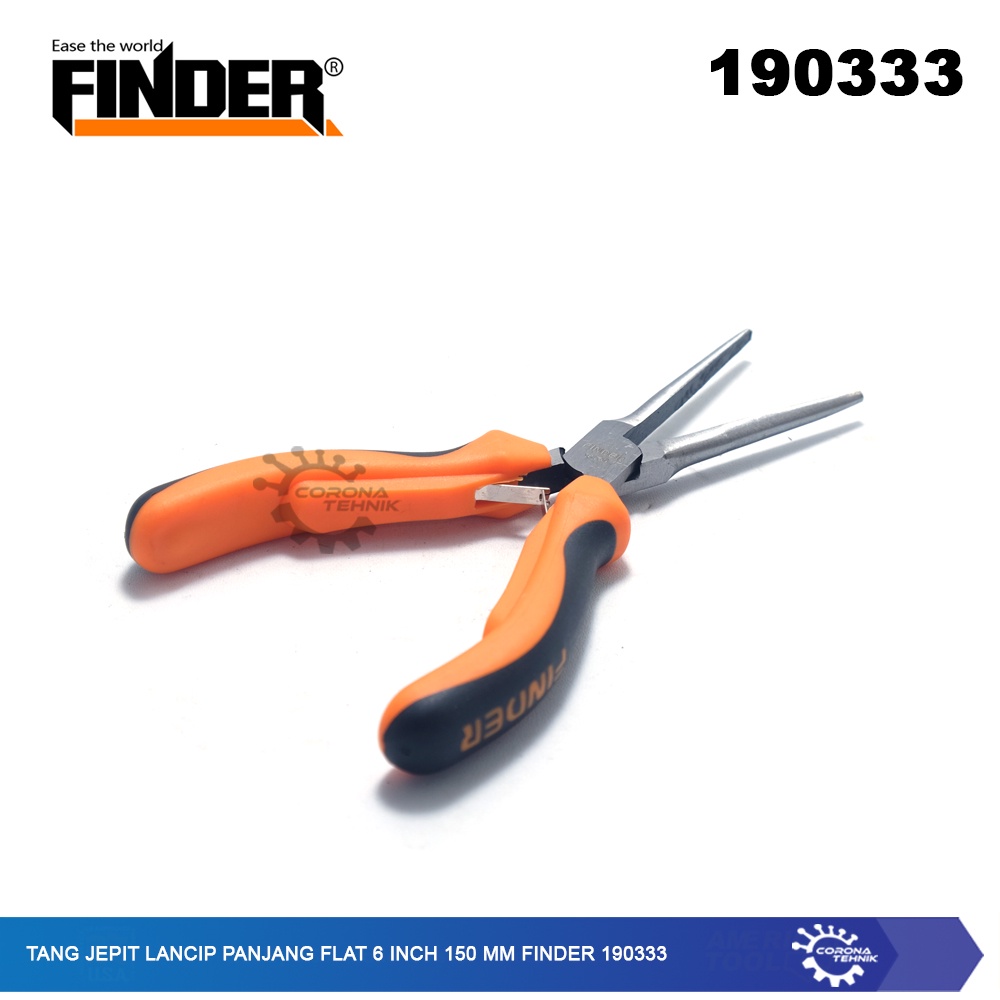 Finder 190333 - Tang Jepit Lancip Panjang Flat 6 Inch 150 mm