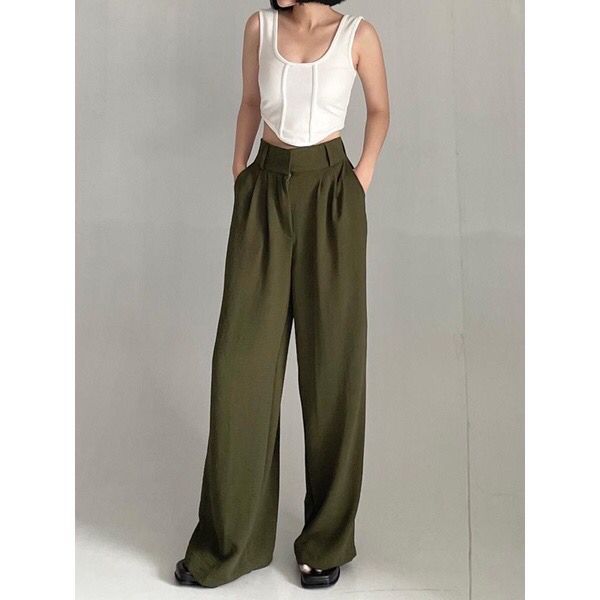 Rae Crinkle Pants Premium Loose Pants Culotte Highwaist Celana Kulot Wanita Trouser Pants