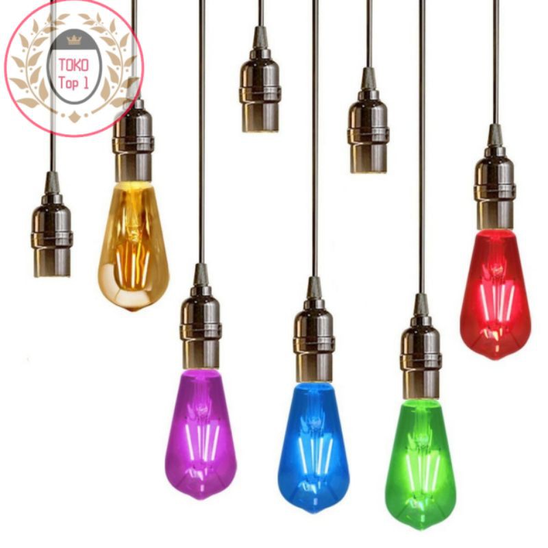 LAMPU LED FILAMENT ST64 4W WARNA WARNI / LAMPU EDISON ST64 4 WATT E27