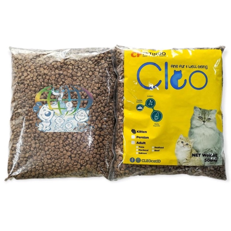 Cleo Kitten Oceanfish Catfood Makanan Anak Kucing Kemasan Repack 500 gr