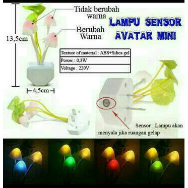 CEV - Lampu Tidur Jamur Avatar / Mushroom Lamp / Sensor Cahaya