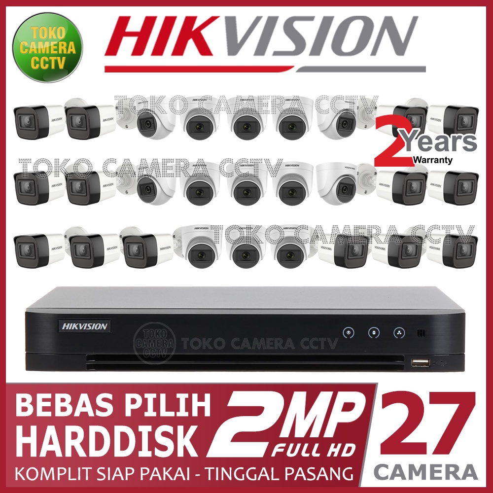 PAKET CCTV HIKVISION 2MP 32 CHANNEL 27 KAMERA