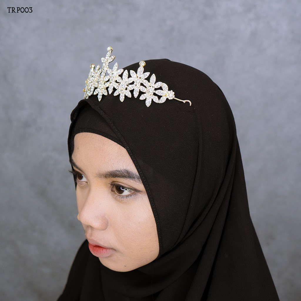 [ORDER SEKARANG] ACCESORIES PERNIKAHAN TIARA HIJAB MODERN FLOWER TRP003