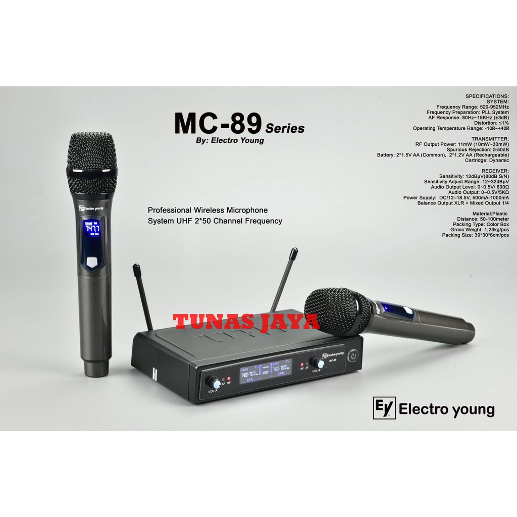 Mic Wireless Electro Young MC89 - MC89 Original 2 Handheld Microphone