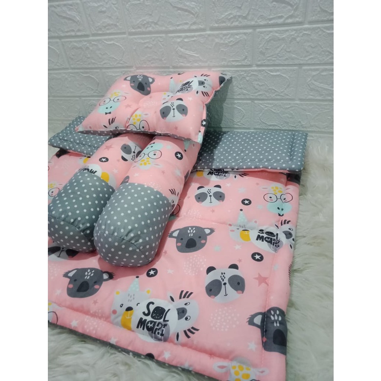 [Baby Bed Set]Bedcover Set Bayi Selimut Bayi Lengkap Dan Murah-bc Animal pink