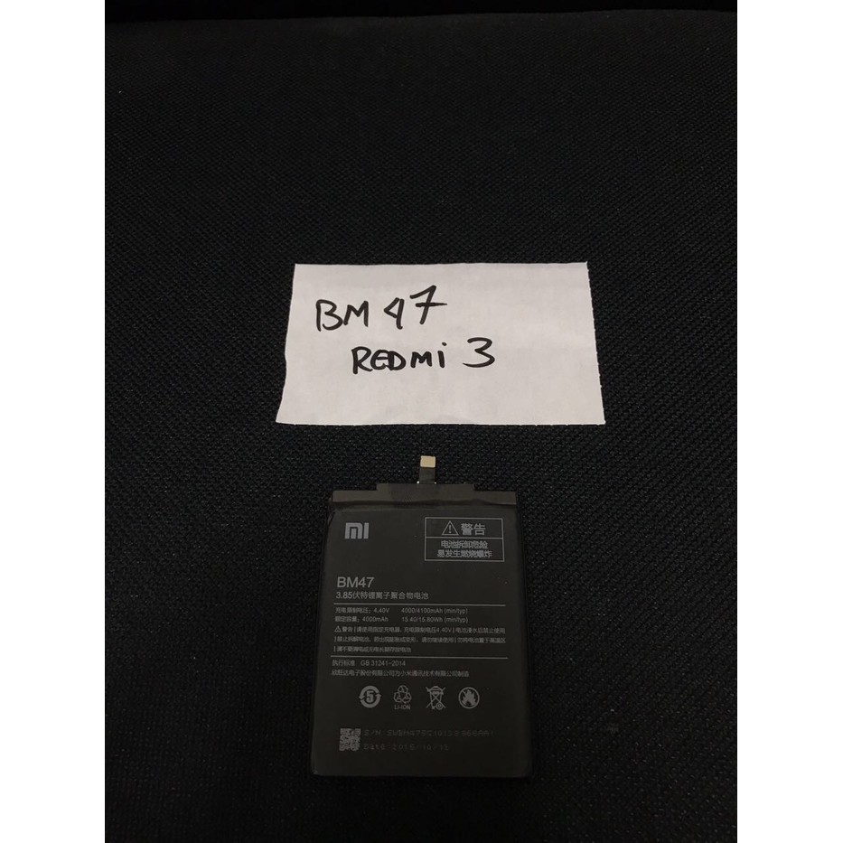 Battery Xiaomi BM-47 ORI / Baterai Xiaomi Redmi 3 / Redmi 4X