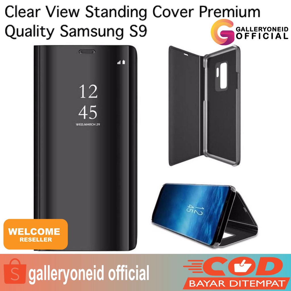 Flip Case Clear View Standing Cover Samsung S9 Premium Quality Aksesoris Handphone Hp GALLERYONE gallery one