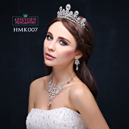 Paket Aksesoris Royal Wedding l Perhiasan Kalung Anting Pengantin - HMK007