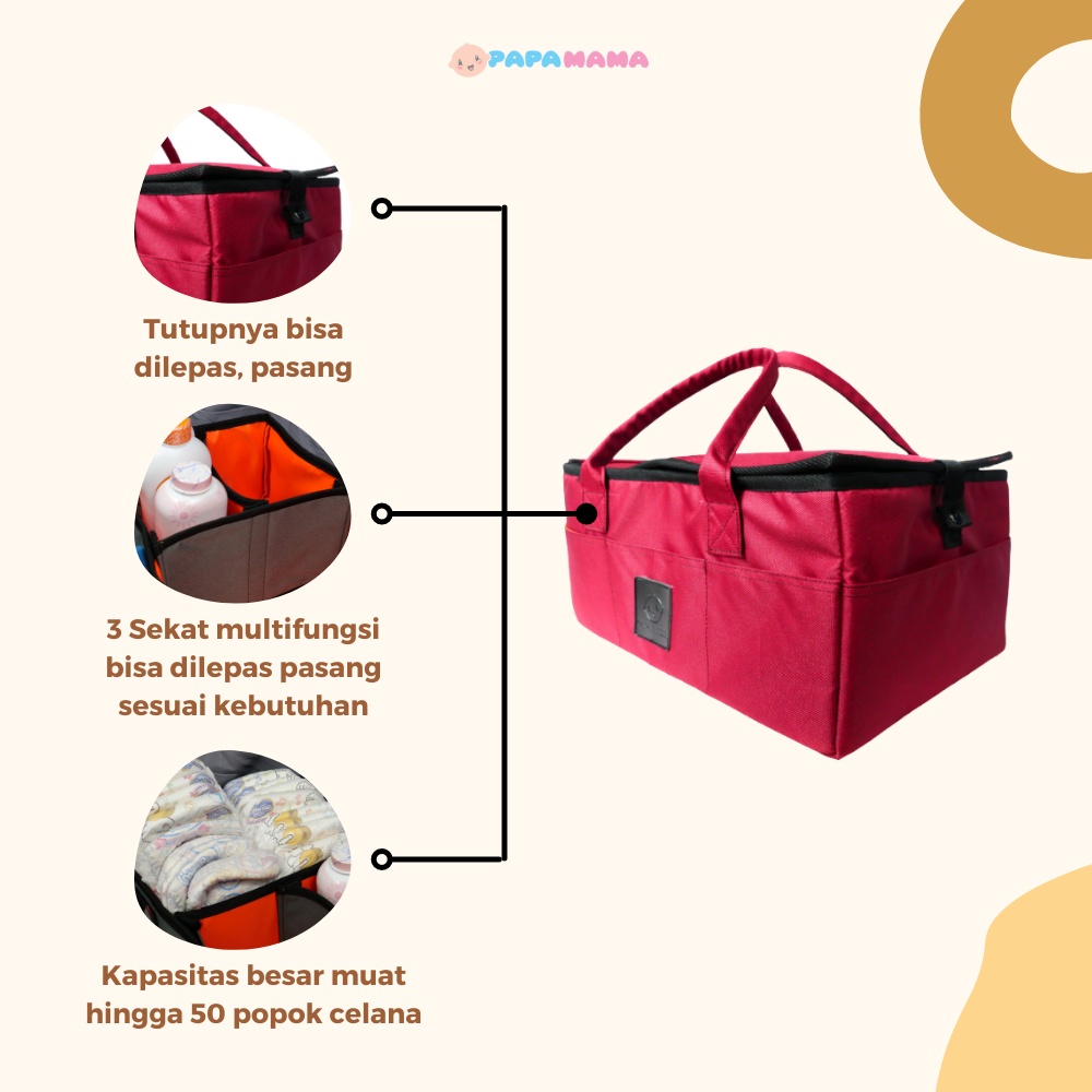 Papamama 1010 Mora Multi Purpose Portable Caddy Bag Tas Perlengkapan Bayi