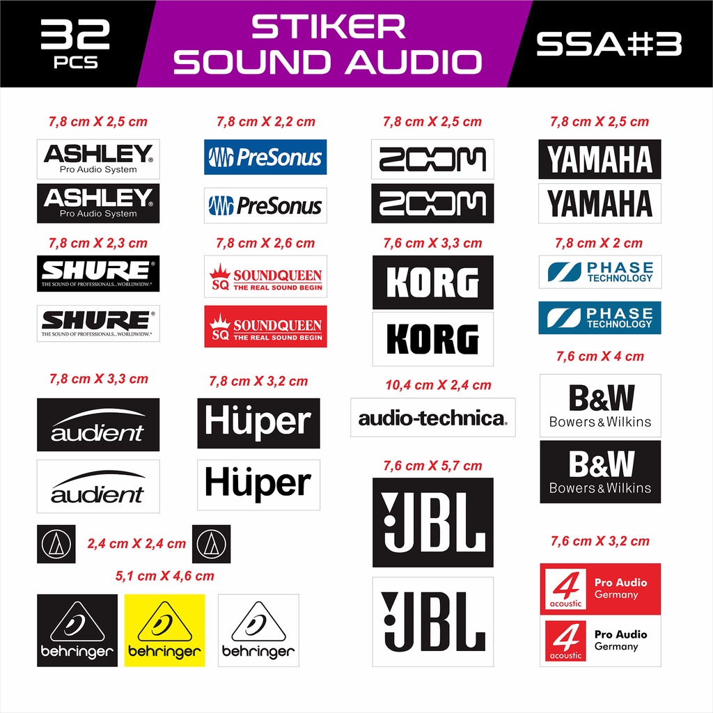 

STIKER AUDIO/SOUND VINYL 32 PCS