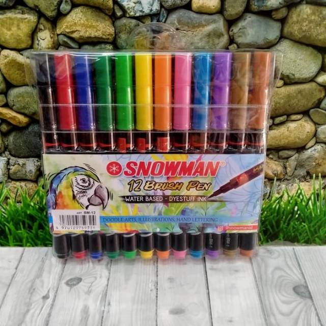 

SNOWMAN Brush Pen 12 Warna