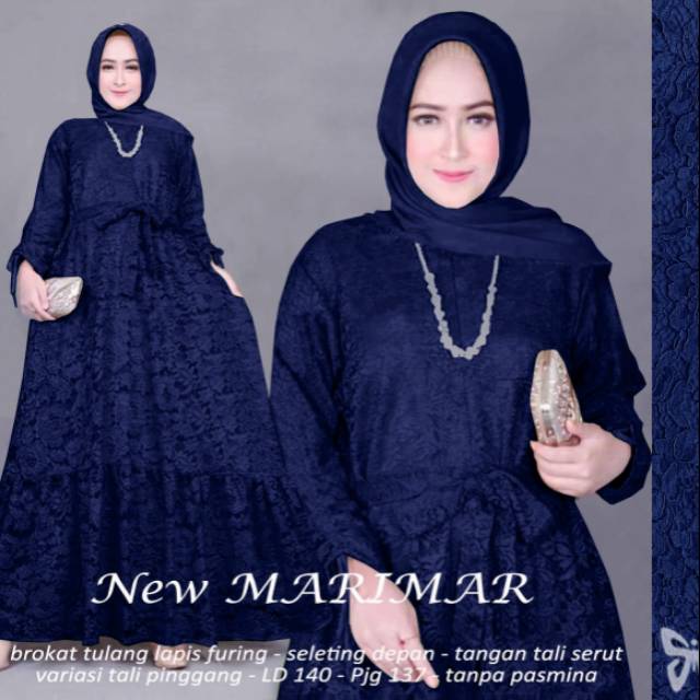 STAFA - Busana Muslim Gaun Pesta Muslimah Baju Pesta Wanita Kondangan Mewah Brukat Jumbo BigSize