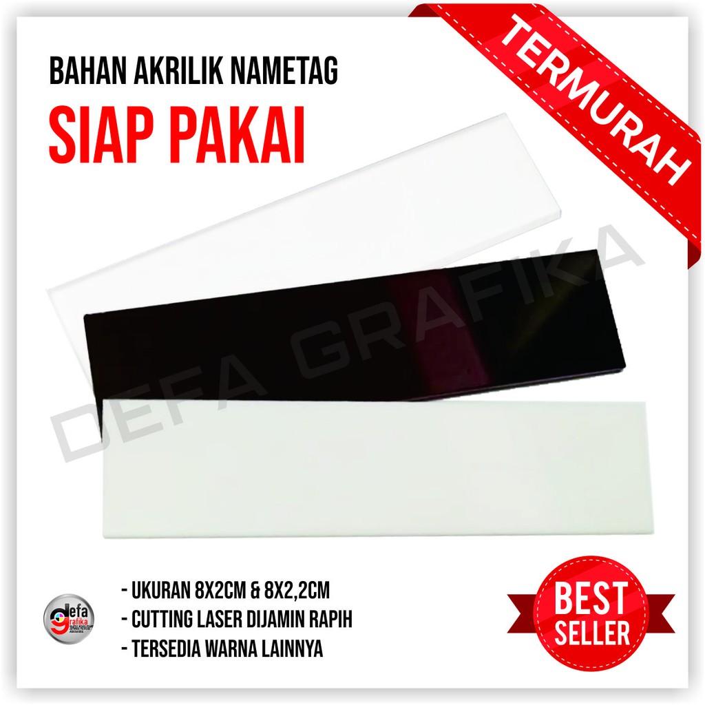 

BAHAN NAMETAG AKRILIK / BAHAN NAMA DADA AKRILIK MINIMAL PEMESANAN 100PCS