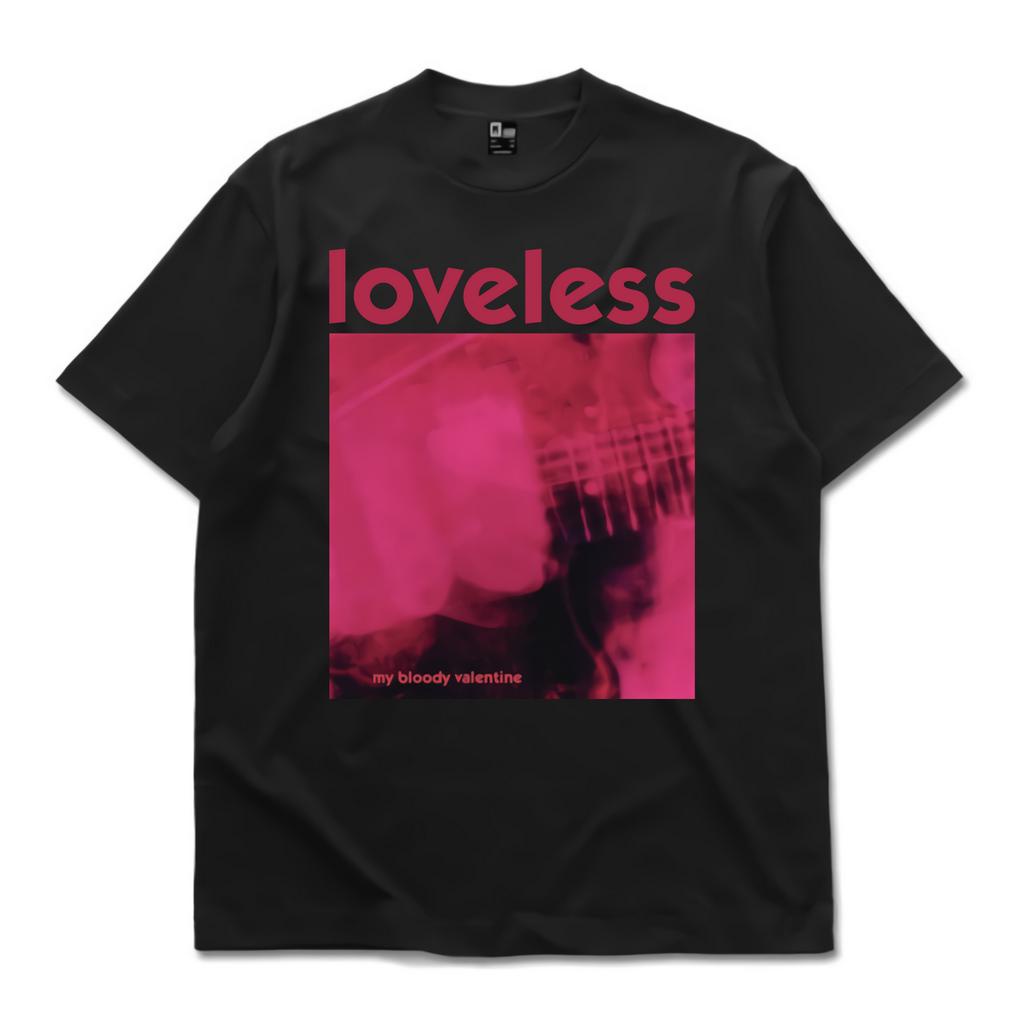 KAOS BAJU LOVELESS “MY BLOODY VALENTINE” | T-SHIRT BAND LOVELESS | BAJU BAND LOVELESS HITAM PRIA MUS