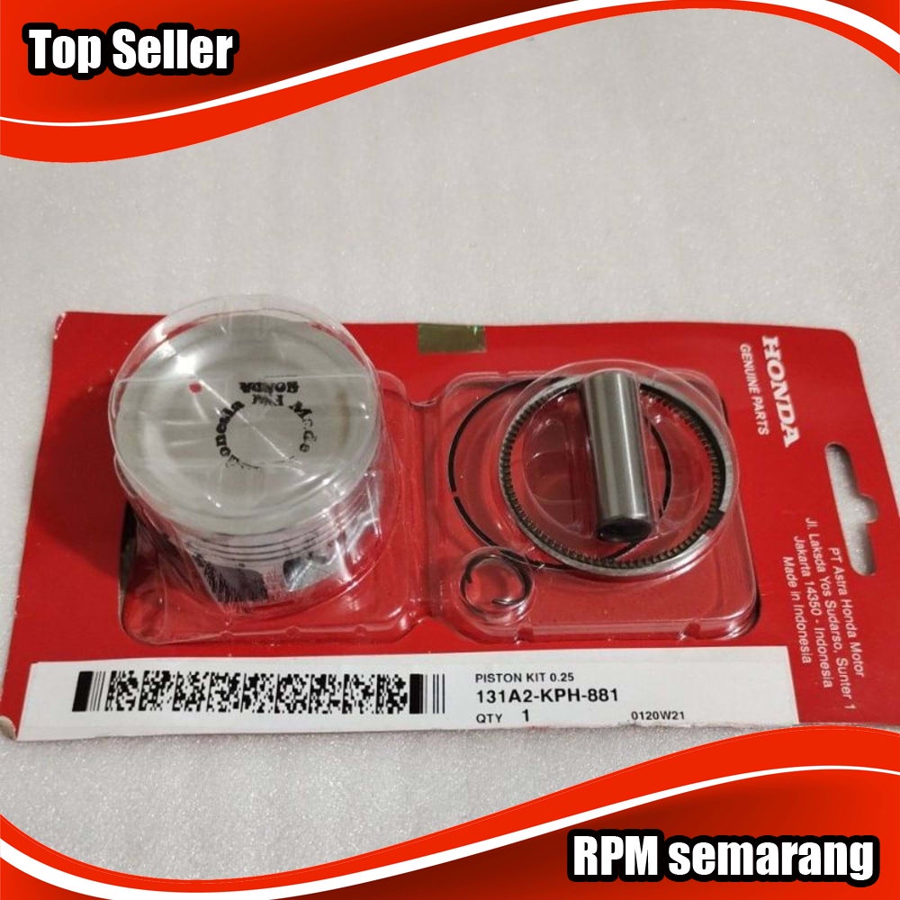 Piston kit seher Ring pen Honda Karisma Kirana Supra X 125 lama Batman size 0.25 Original Distributo