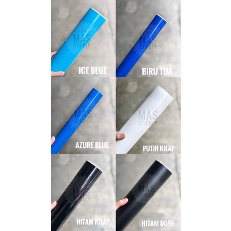 sticker aquarium stiker aquarium biru putih hitam